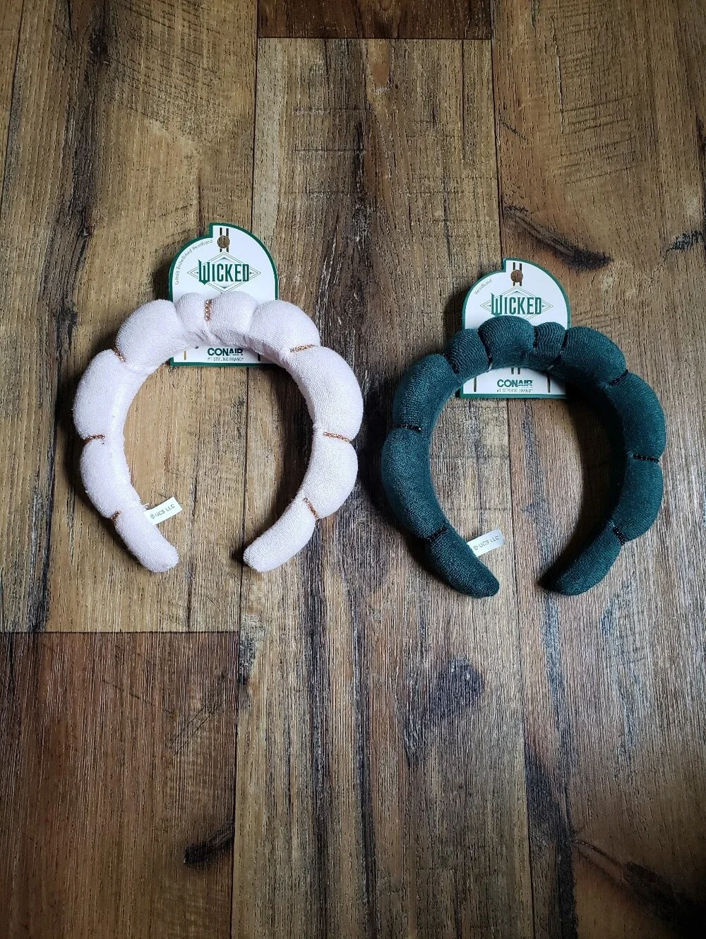 Set Of 2 Wicked Padded Headbands - Pink and Dark Green
